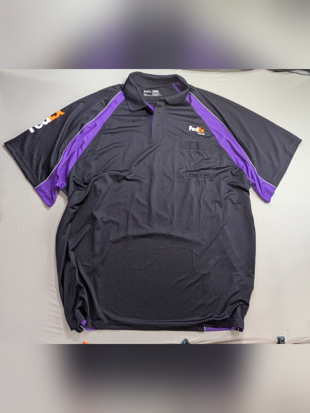 Fedex Ground Polo Shirt Mens 4XL Black Employee Uniform Work Wear